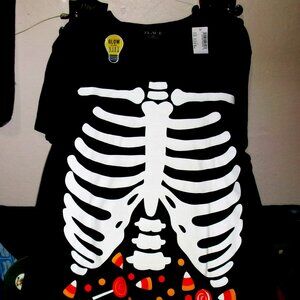 skeleton glow in the dark human rib cage L tee - spooky halloween goth punk
